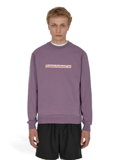 Pulover Stockholm (Surfboard) Club Logo Crewneck Sweatshirt Lila | MU1P75W GRAPE