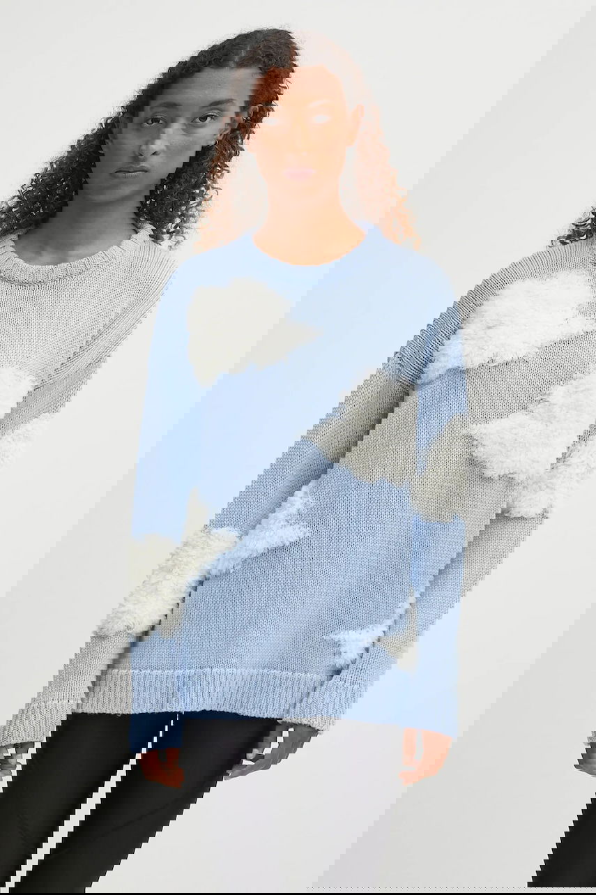 Pleteni pulover Fiorucci Fiorucci Cloud Knit Sweater Modra | W02SMKSW335KN05BL02, 0