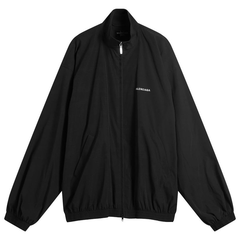Trenirka Balenciaga Men's Stretch Poly Tracksuit Jacket, Size Large, Balenciaga Črna | 839090-TRO31-1000