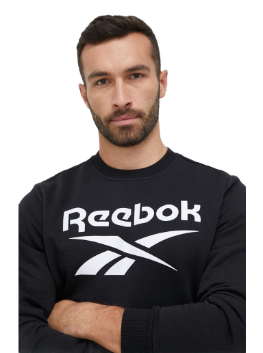 Pulover Reebok Identity Fleece Stacked Logo Crew Sweatshirt Črna | H54791