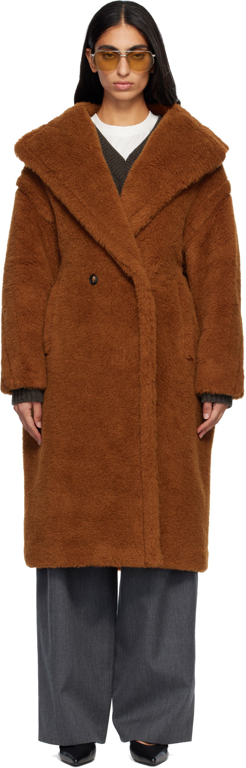 Plašči Max Mara Tedgirl Teddy Coat Rjava | 2521016052600