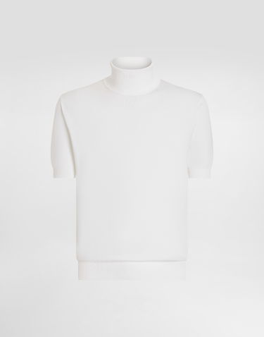 Pleteni pulover Dolce & Gabbana Dolce & Gabbana Short-Sleeved Cotton Turtleneck Bela | GXW49TJBCFVW0001, 0
