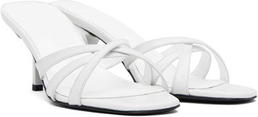 Nega čevljev BY FAR BY FAR Julie Creased Calf Leather Heeled Sandals Bela | MWFHO020CL034WH025PL, 3