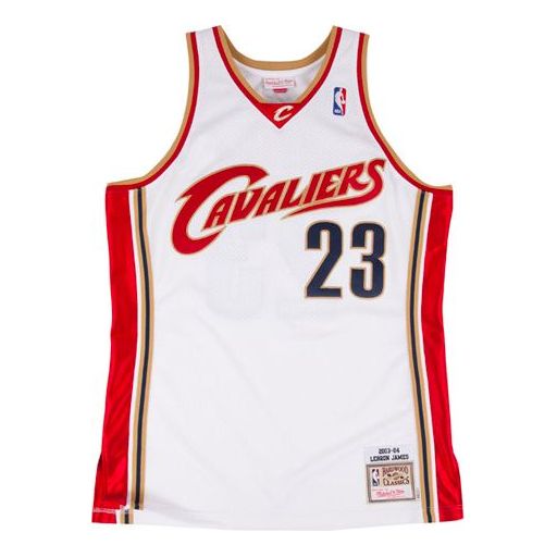 Dres Mitchell & Ness Mitchell & Ness Cleveland Cavaliers LeBron James Authentic Jersey Bela | AJY4CP19125-CCAWHIT03LJA