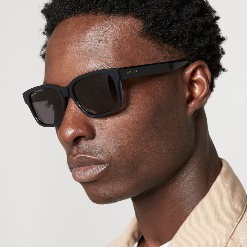 Sončna očala Gucci Minimal Logo Acetate Rectangular Sunglasses Črna | GG1583S-001