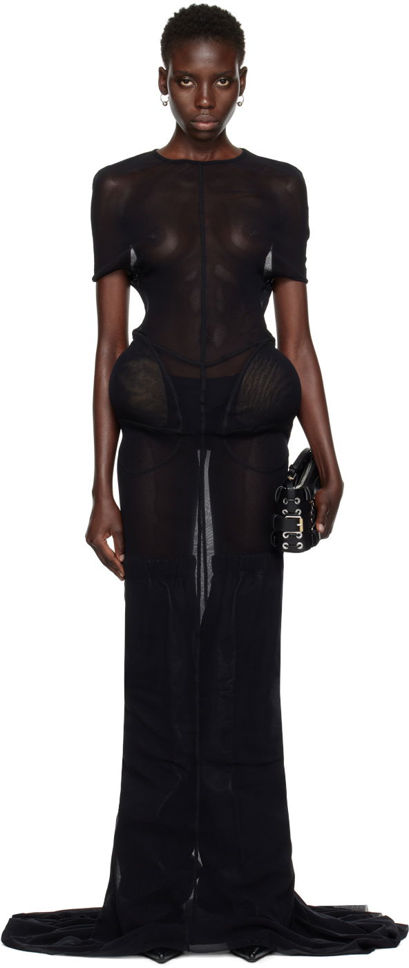 Obleke Jean Paul Gaultier Jean Paul Gaultier Shayne Oliver Edition Maxi Dress Črna | 24/27-F-RO249-T001-00