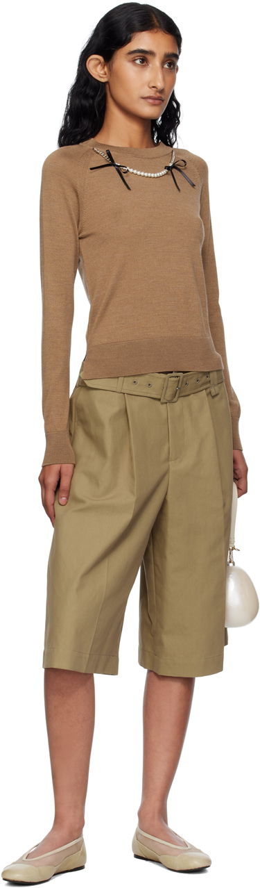 Kratke hlače Simone Rocha Simone Rocha Wide Leg Multi Belt Loop Shorts Bež | 4160 1267, 3
