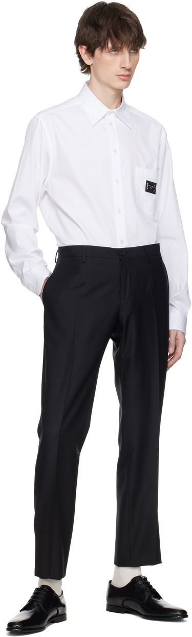 Srajce Dolce & Gabbana Black Martini-Fit Shirt Črna | G5JG4TFU5U8, 3