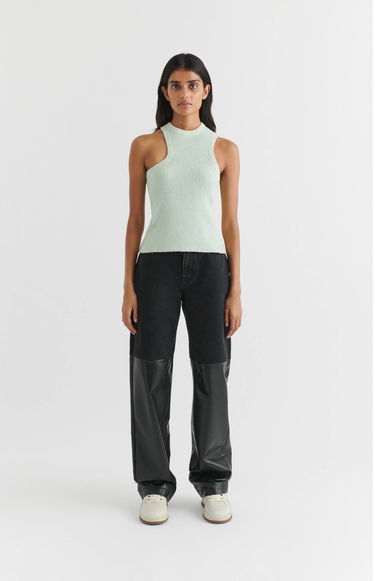 Majica brez rokavov AXEL ARIGATO Scoop Asymmetric Tank Top Siva | A2212001, 4