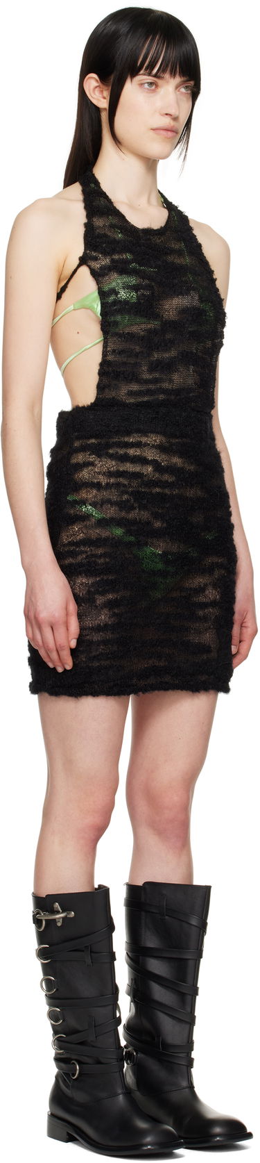 Obleke Andersson Bell Andersson Bell Cloud Halter Knit Minidress Črna | atb1262w, 1