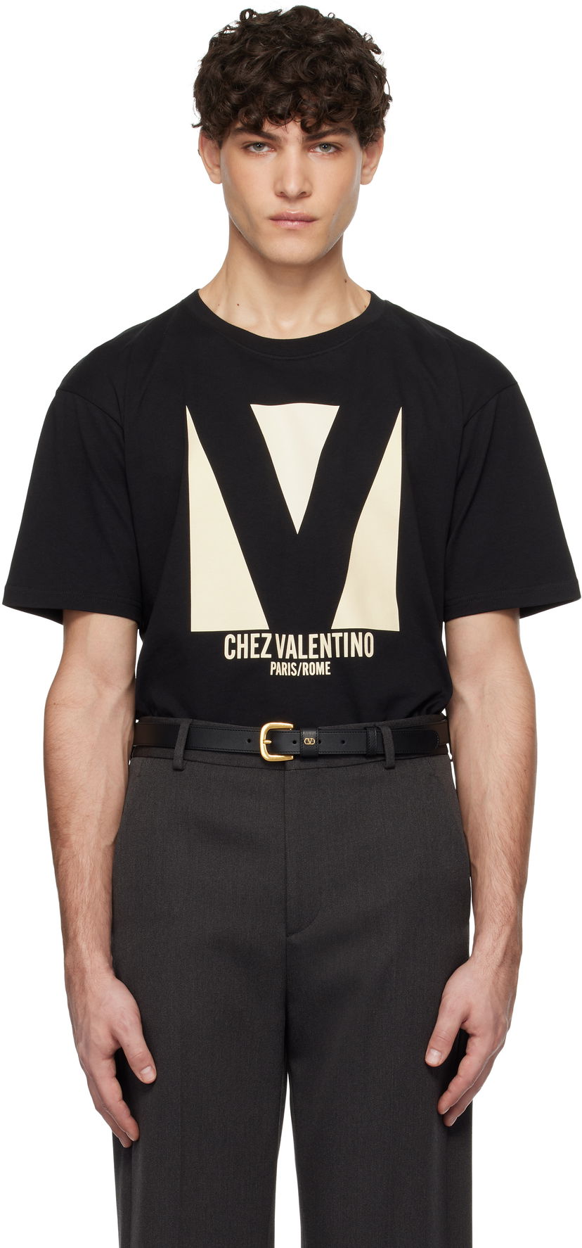 Majica Valentino Jersey Cotton Print T-Shirt Črna | 6V3MG16PAQ9