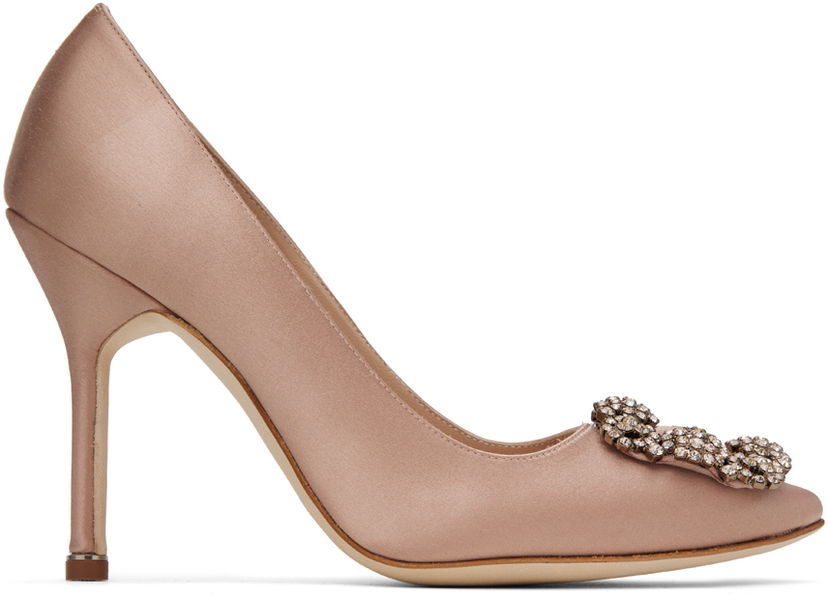 Nakit Manolo Blahnik Manolo Blahnik Hangisi Satin Pumps Roza | 9XX-0669
