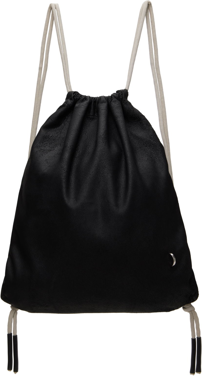 Gymsack Rick Owens Rick Owens Hollywood Drawstring Backpack Črna | RA01E0675 LCN