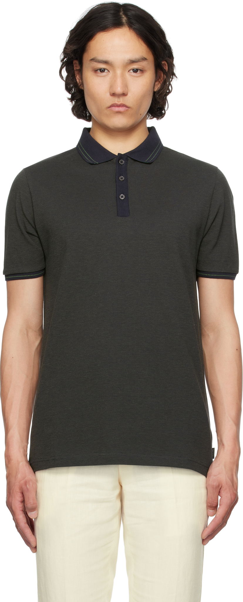 Polo majica Paul Smith PS Paul Smith Micro Jacquard Organic Cotton Polo Zelena | M2R-081Z-P22277-49