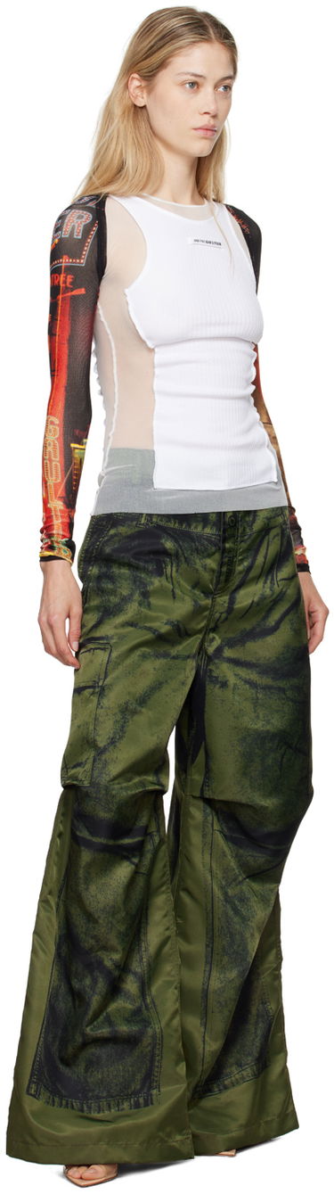 Majica brez rokavov Jean Paul Gaultier Jean Paul Gaultier 'The Pigalle' Printed Mesh Sleeves Bela | 24/30-F-TO207-T552-00301550, 3