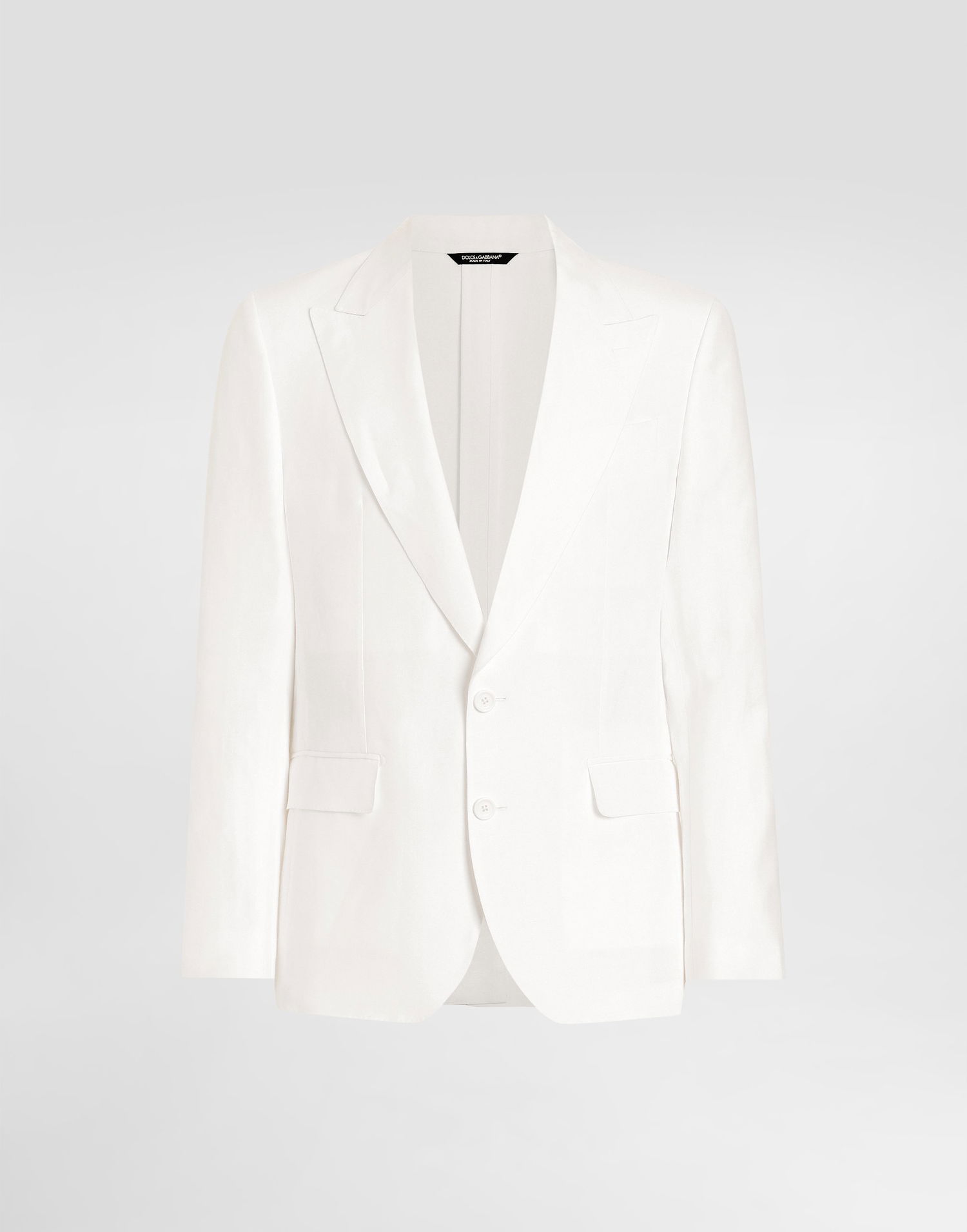 Jakna Dolce & Gabbana Dolce & Gabbana Single-Breasted Linen Jacket Bela | G2QS6TFU4MCW0111, 0