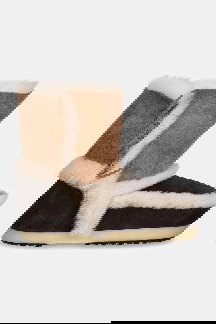 Superge in čevlji Moon Boot Two-Tone Suede Snow Boots with Shearling Trim EVX PATCH Rjava | 80D1470060.MM05, 1