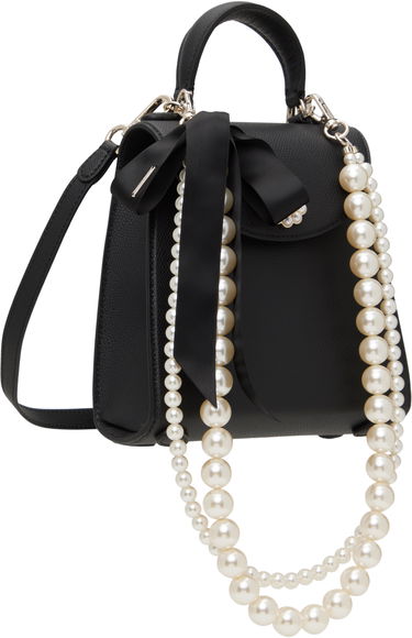 Torbica Simone Rocha Simone Rocha Mini Valentine Pearl-Embellished Crossbody Bag Črna | BAG172PS2 0787, 1