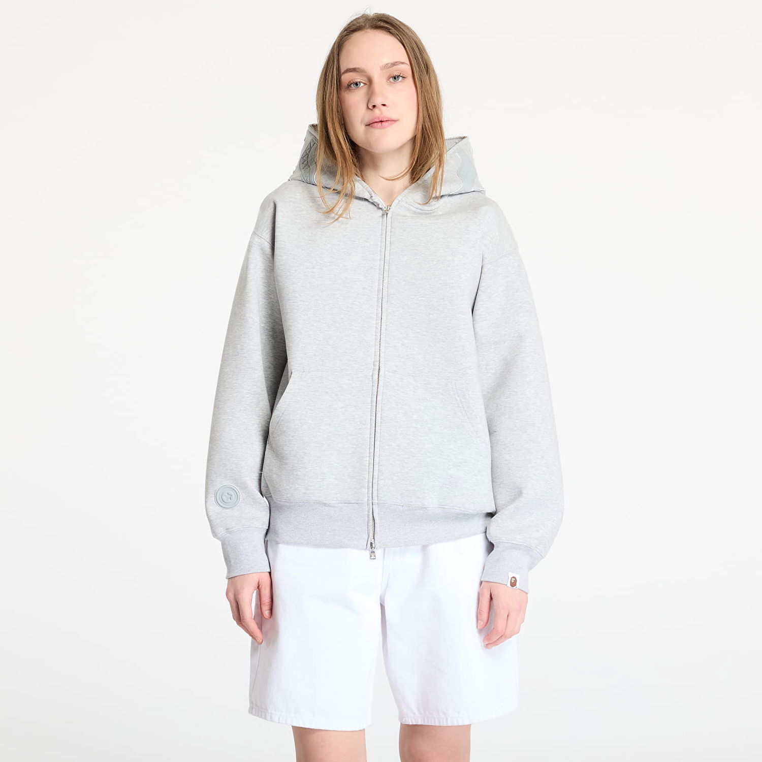 Pulover BAPE A BATHING APE Line Camo Interlock Relaxed Fit Shark Full Zip Hoodie Siva | 001ZPL301303MGRA, 0