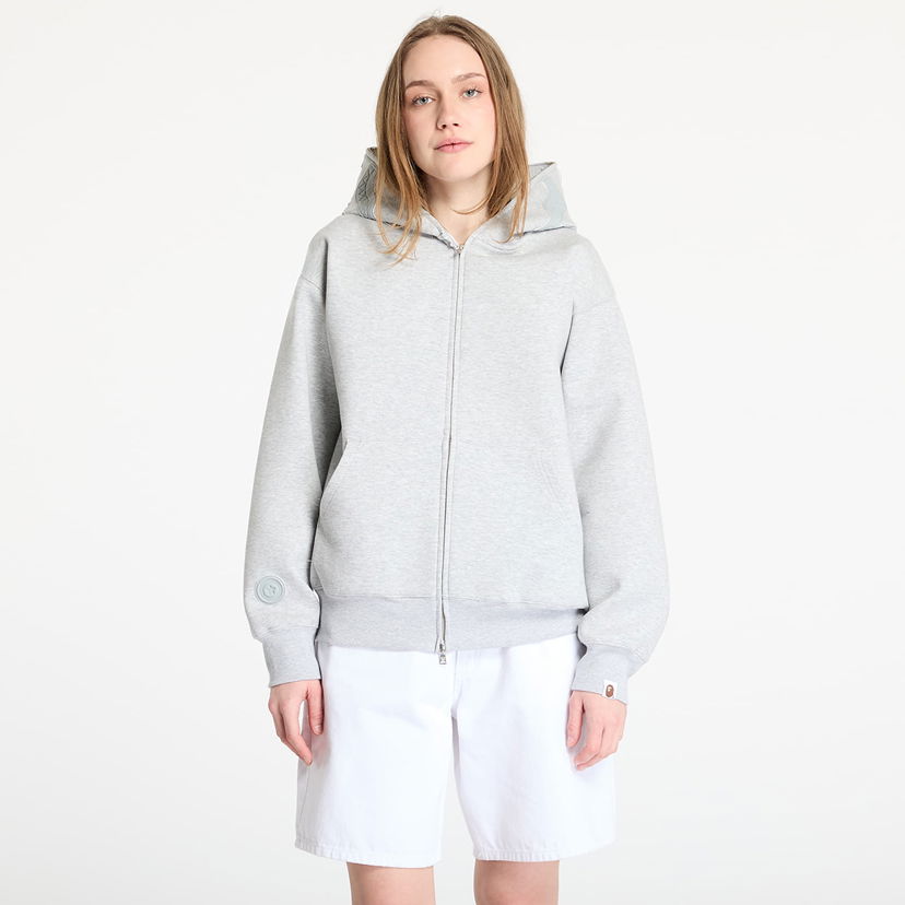 Pulover BAPE A BATHING APE Line Camo Interlock Relaxed Fit Shark Full Zip Hoodie Siva | 001ZPL301303MGRA