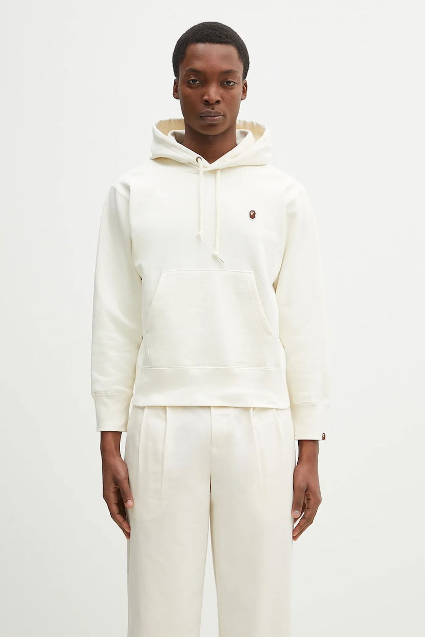 Pulover BAPE A Bathing Ape One Point Pullover Hoodie Bela | 1K80214005