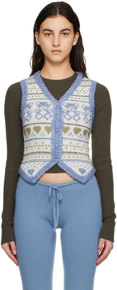 Telovnik GUIZIO Guizio Sweet Bear Knit Vest Modra | DGF22K313_BLU, 0