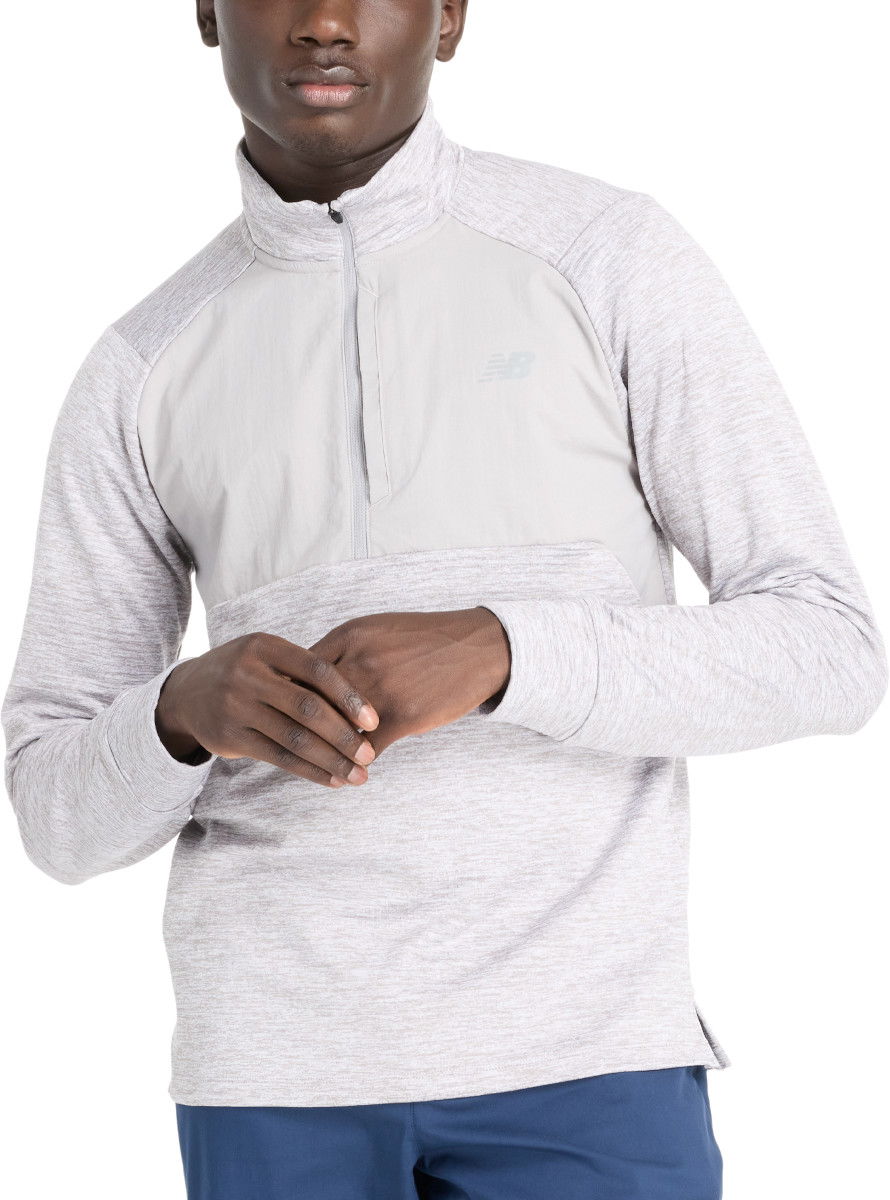 Pleteni pulover New Balance New Balance Athletics Heat Grid Half-Zip Top Siva | mt43204-ag, 0