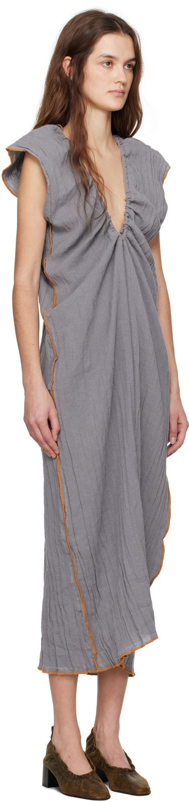 Obleke Baserange Baserange Max Draped Maxi Dress Siva | DRMX-LC-SP25, 1