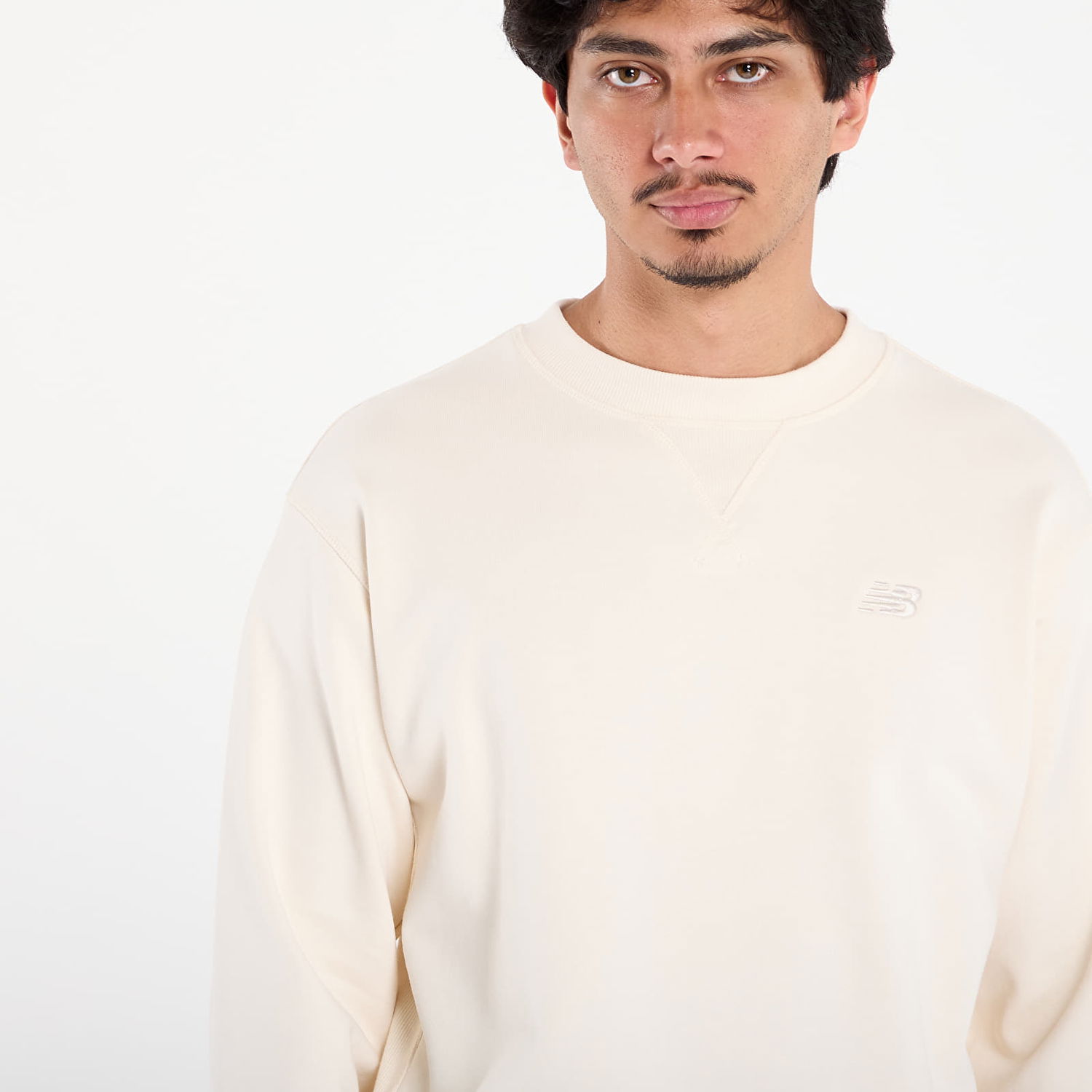 Pulover New Balance Crewneck Sweatshirt Bež | NBMT41506PEF, 1