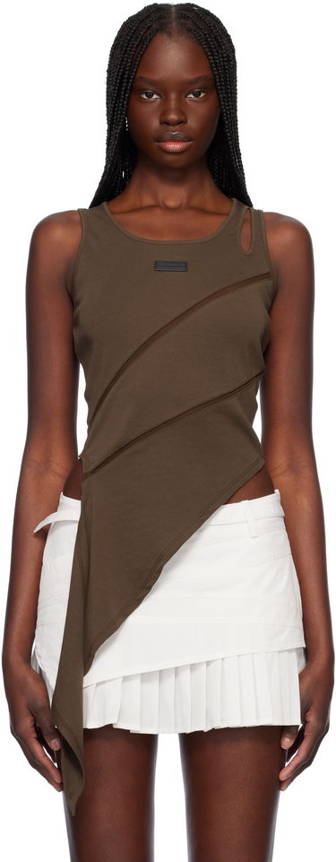 Majica brez rokavov Feng Chen Wang Feng Chen Wang Patchwork Asymmetric Tank Top Rjava | FWS19VS01B, 0