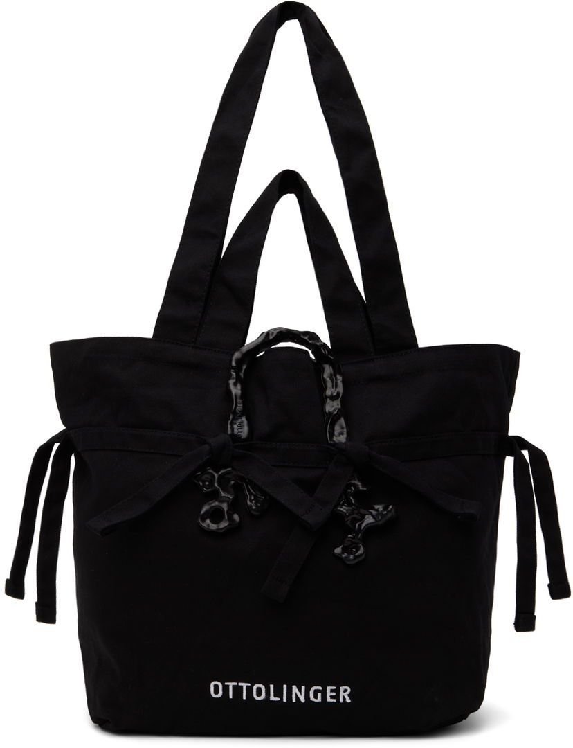 Tote bag Ottolinger SSENSE Exclusive Tie-Detail Tote with Sculptural Charms Črna | 1702303