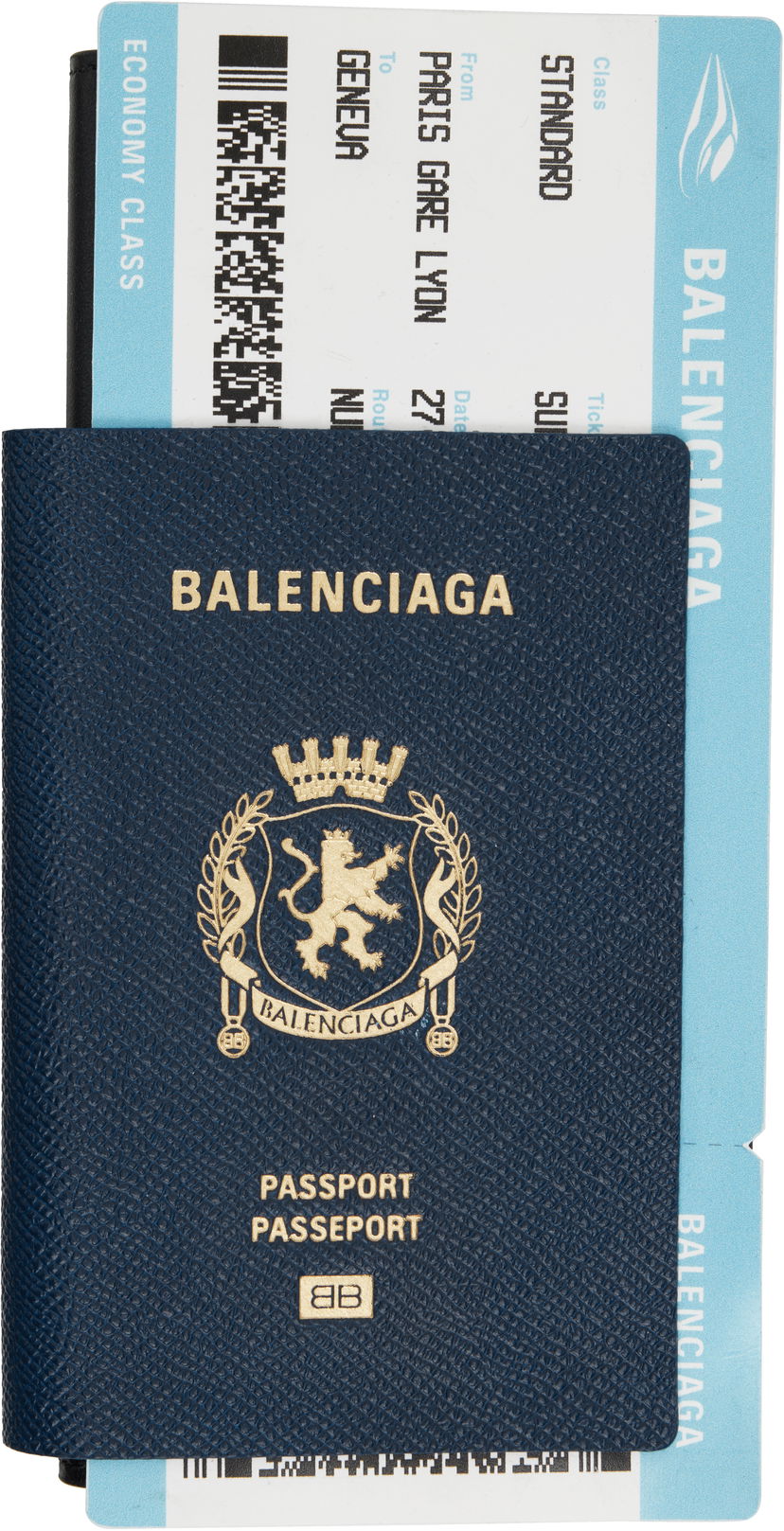 Denarnica Balenciaga Passport Long 1 Ticket Wallet Mornarica | 7877742AA3R