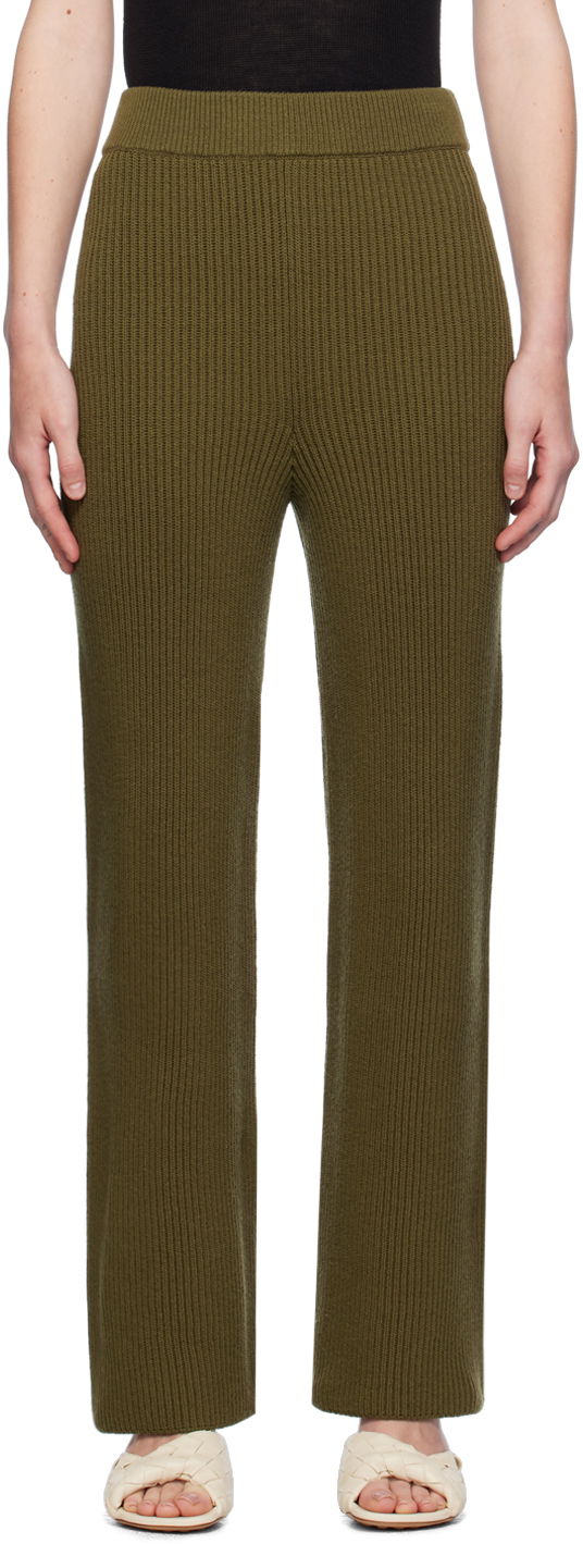 Hlače Jil Sander Wool Straight-Leg Trousers Zelena | J40KA0220_J14738