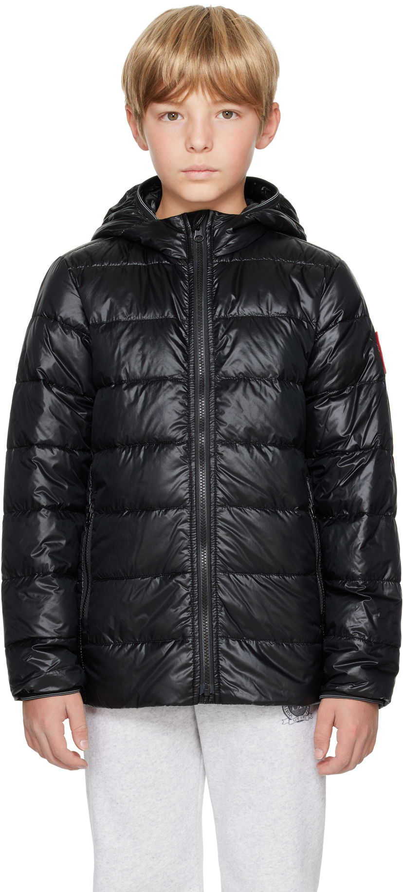 Puhovka Canada Goose Kids' Crofton Hoody Down Jacket Črna | 5460Y