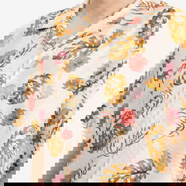 Srajce BAPE A Bathing Ape Vacation Pattern Open Collar Shirt, Size Large Bela | 001SRL301308M-WHT, 5