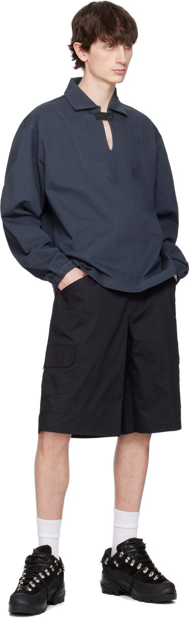 Pleteni pulover GR10K GR10K Jersey Midlayer Polo Modra | BG824120EH, 3