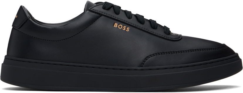 Superge in čevlji BOSS BOSS Coated-Leather Logo Črna | 50536504