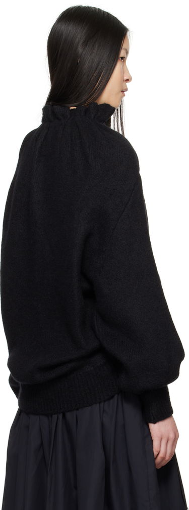 Pleteni pulover Simone Rocha Simone Rocha Gathered Pleated Neck Sweater Črna | MIMK1 0657, 2