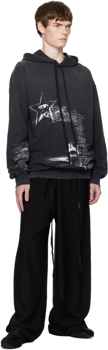 Pulover Ann Demeulemeester Ann Demeulemeester Olly Sketchbook High-Comfort Hoodie Črna | B0012870-FA639-098, 3