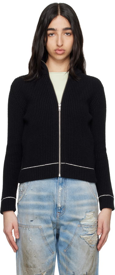 Pleteni pulover Maison Margiela MM6 Maison Margiela Slitted Camionneur Track Jacket Črna | S62AN0142 M13124, 0