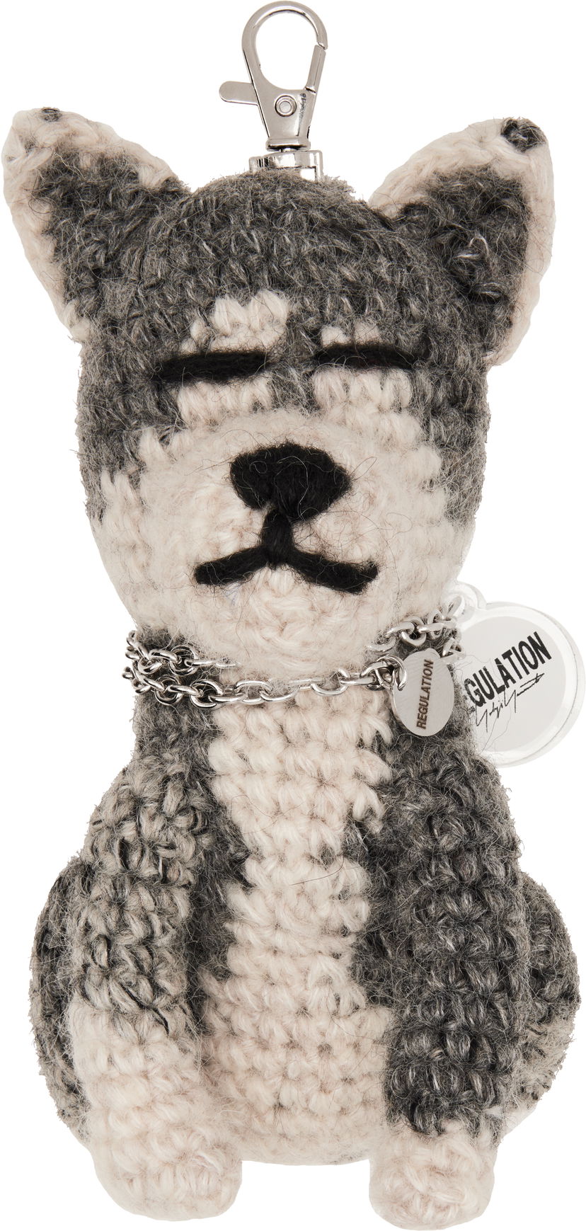 Obeski za ključe Yohji Yamamoto Yohji Yamamoto Combination Knit Dog Keychain Siva | FM-K59-902