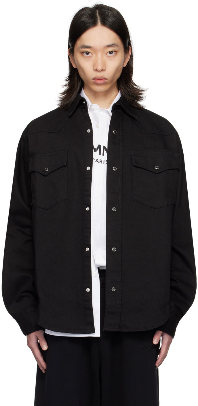 Srajce VETEMENTS VTMNTS Oversized Denim Shirt Črna | VL22SH600B