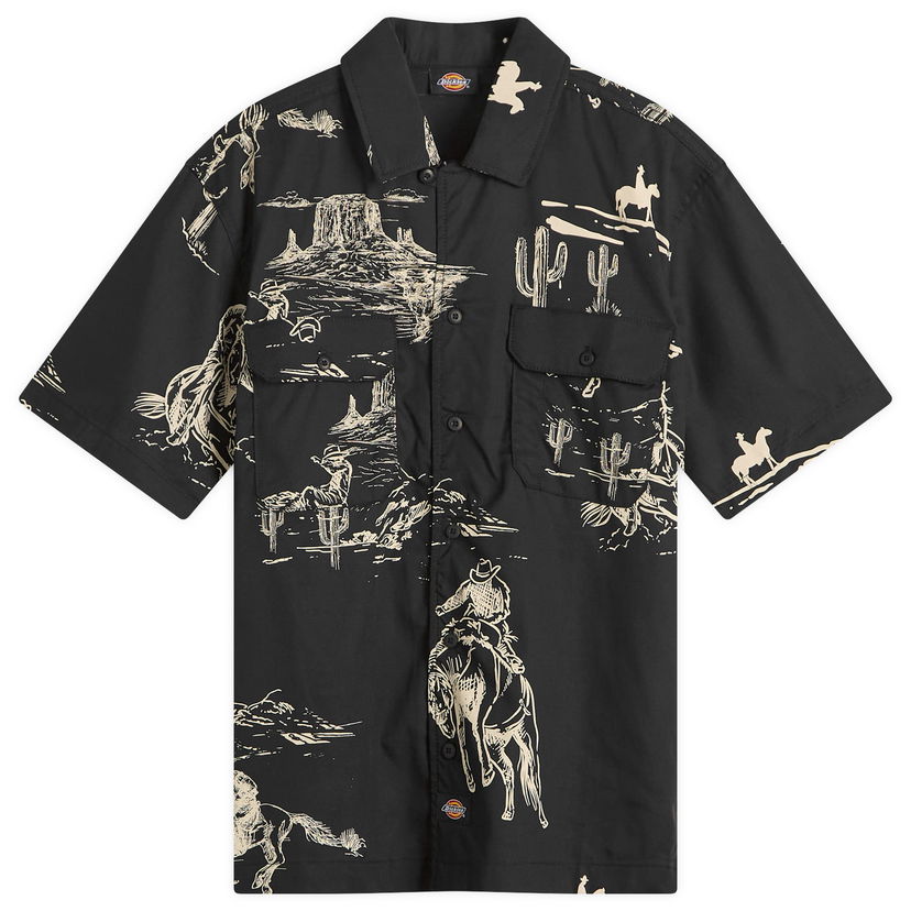 Srajce Dickies Savage Work Shirt with Desert Print Črna | DK0A4Z7SBLK1-279