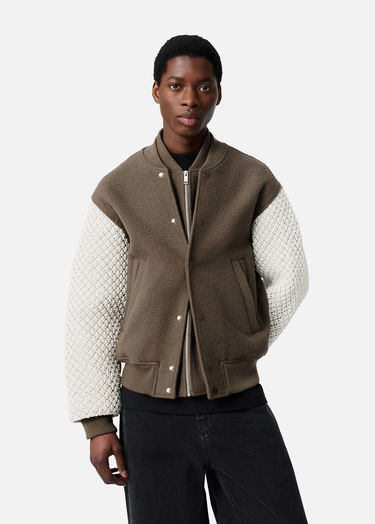 Jakna AXEL ARIGATO Varsity Jacket with Knit Sleeves Rjava | A3148002, 2