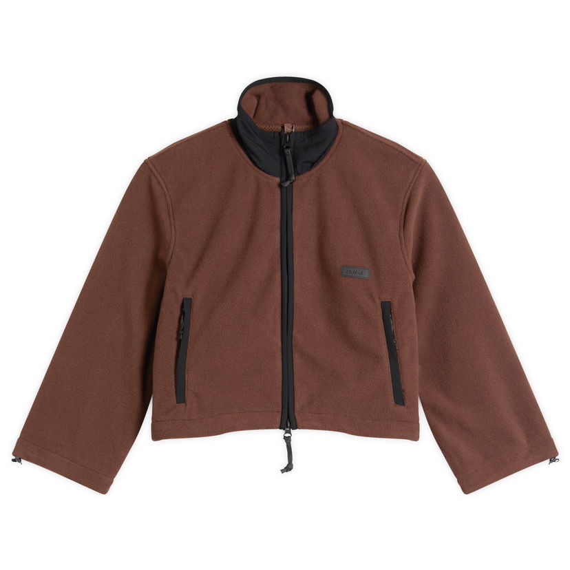 Jakna SKIMS Fleece Lounge Shrunken Zip Up Jacket Rjava | ZU-ZUP-9935W-COA