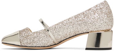 Superge in čevlji Jimmy Choo Jimmy Choo Elisa 45 Glitter Mary Jane Block Heel Pumps Kovinski | ELISA 45, 2