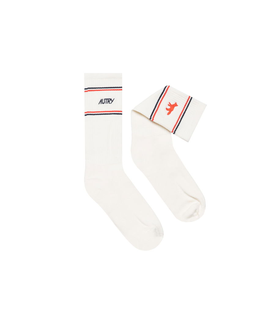 Nogavice Autry Autry x Maison Kitsuné Crew Socks Bela | SOPUMK4W
