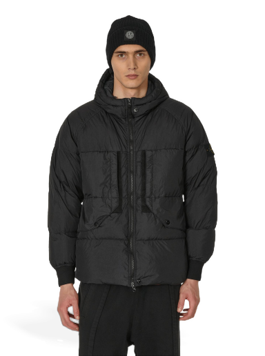 Puhovka Stone Island Crinkle Reps Hooded Down Črna | 791540723 V0029