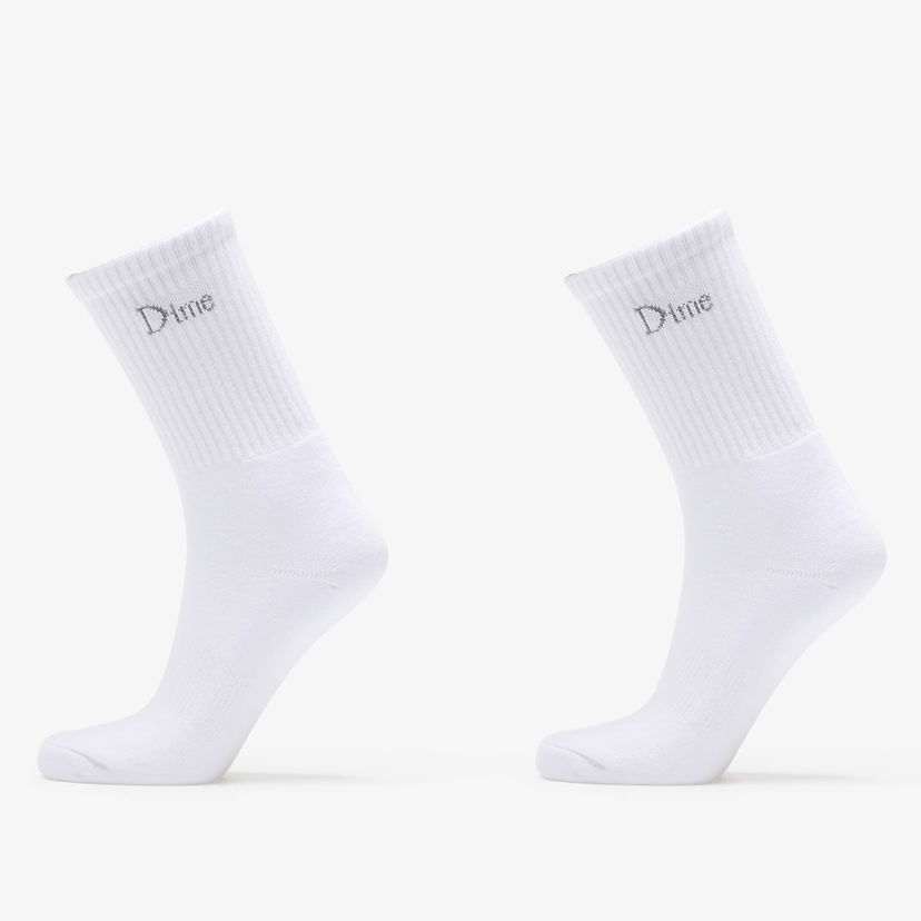 Nogavice Dime Dime Classic Long Socks (2 Pairs) Bela | DIMEFA2539WHT