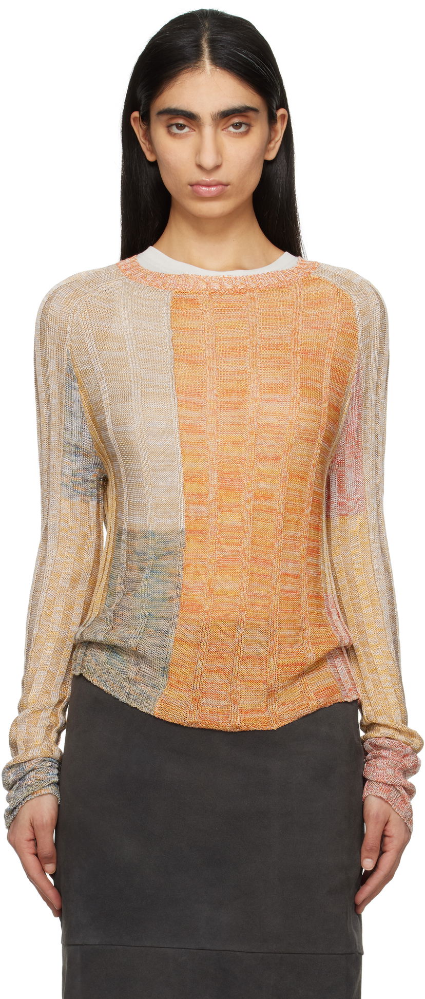Pleteni pulover Eckhaus Latta Eckhaus Latta Symphony Knit Sweater Oranžna | 8021-EL-PS25-R -